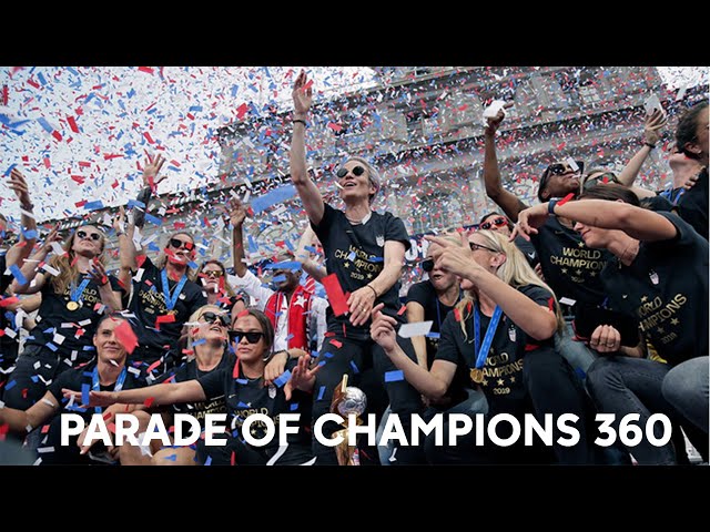 360 view of Parade of Champions for U.S. Women's Soccer team