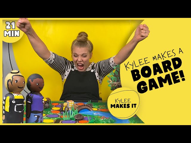 Kylee Makes a Board Game | DIY Board Game Idea for Bored Kids! Create Your Own Activity & Adventure!