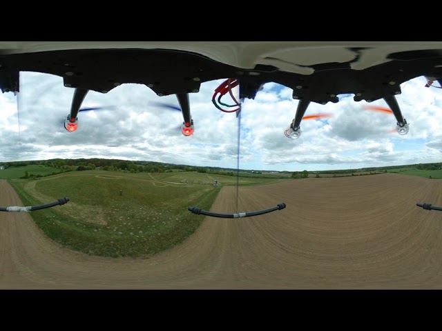 Quadcopter Flug und Absturz über Langwedel in Schleswig-Holstein Deutschland. 360 Grad Video.