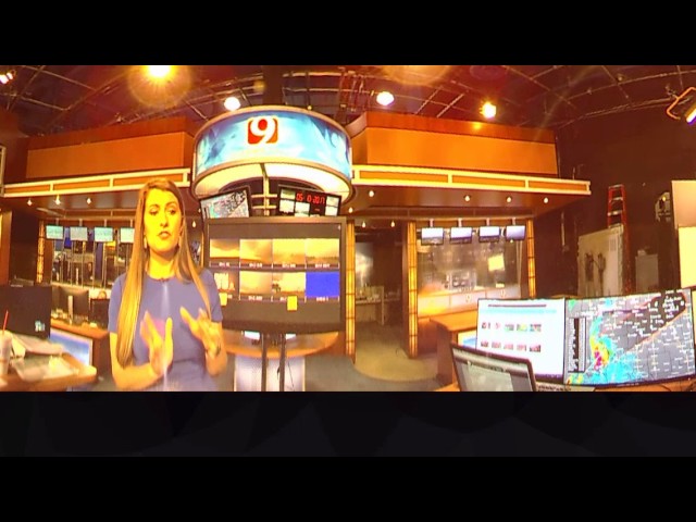 360 In the News 9 Studio During Severe Weather