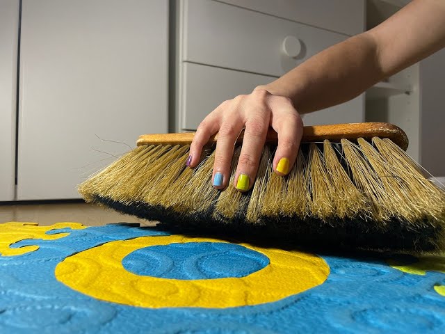 ASMR sweeping sounds with my rainbow nails to help you fall asleep fast / extra tingles