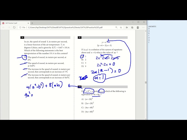 SAT Practice #5 review