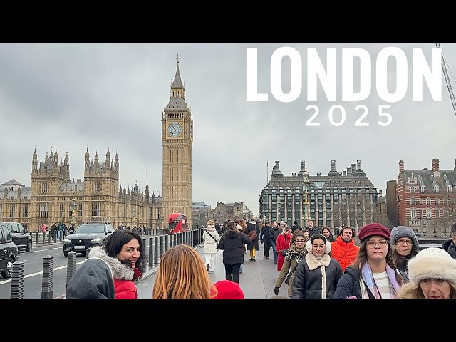 London City Tour 2025 | 4K HDR Virtual Walking Tour around the City | London Winter Walk 2025