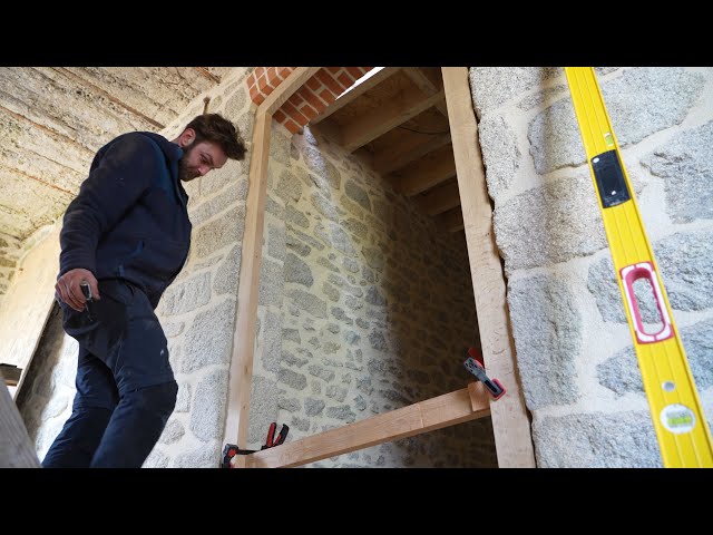 The FIRST oak door frame goes into the chateau, eventually.