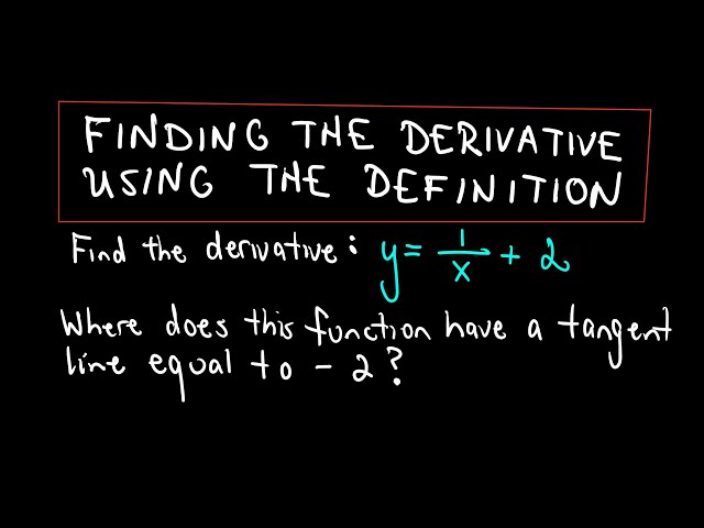 Finding the Derivative Using the Definition : Reciprocal Function 1/x