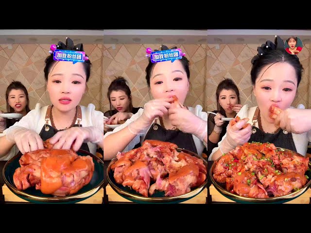 【ASMR MUKBANG】대창 동파육 새우 족발 중국 먹방 。 ASMR XIAOYU MUKBANG。N02。221123。5