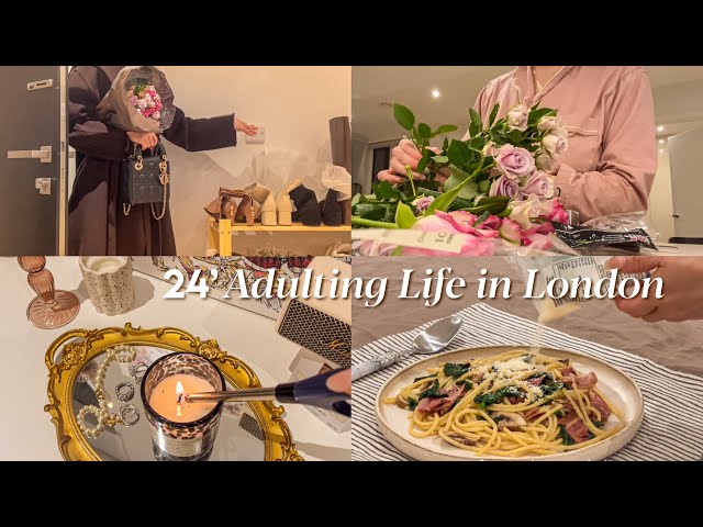 24’ Adulting Life In London VLOG | New Job, Cooking at home, Roses arrangements, clean the house