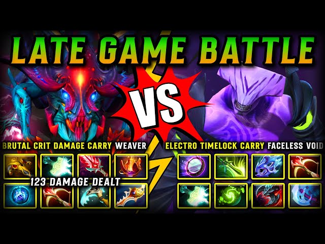 EPIC LATE GAME BATTLE | Brutal Critical Damage Weaver Vs. Electro Timelock Faceless Void | DOTA 2