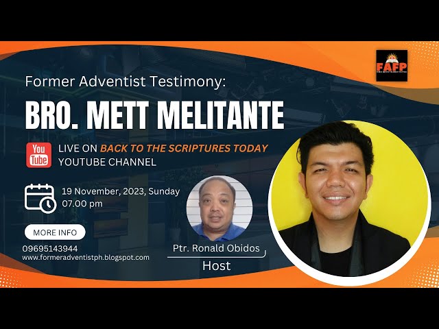 FAFP Former Adventist Testimony of Bro. Mett Meitante