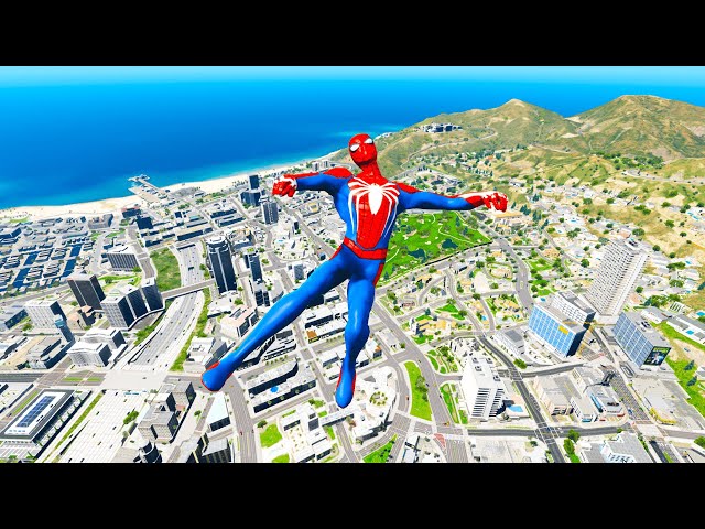 GTA 5 Spiderman Epic Jumps Compilation(GTA V Fails Funny Moments)