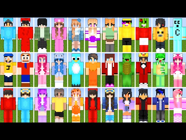 Omz and Roxy x Cash and Nico x Milo and Chip x JJ and Mikey Maizen x Jeffy Johnny Minecraft