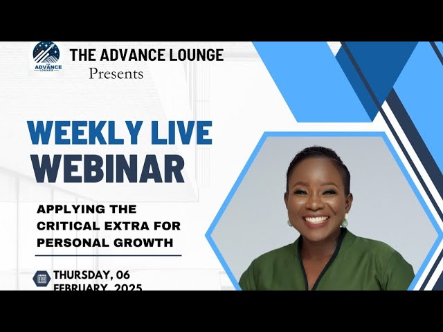 Weekly Live Webinar - Applying The Critical Extra For Personal Growth