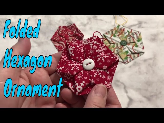 Folded Origami Hexagon Christmas Ornament