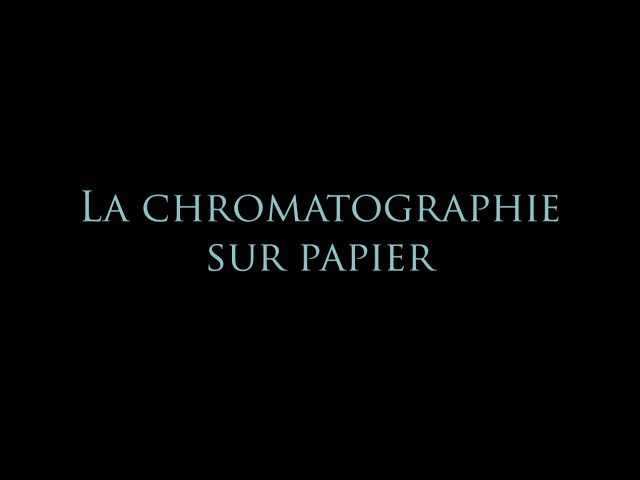 Réaliser une chromatographie sur papier