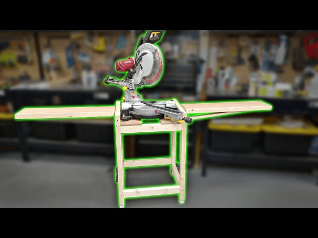 DIY Miter Saw Stand with Wheels for your DeWalt, Ryobi, Harbor Freight, Craftsman, or Milwaukee