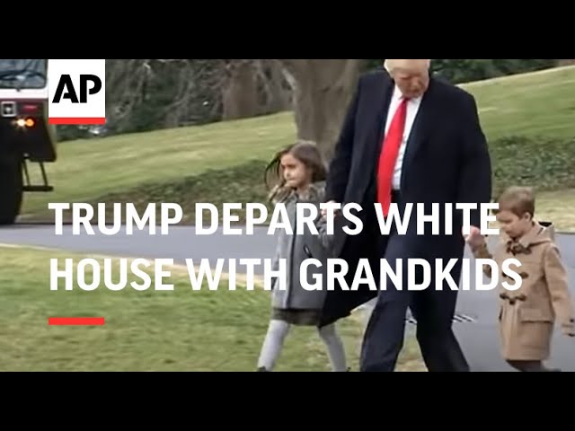 Trump Departs White House with Grandkids