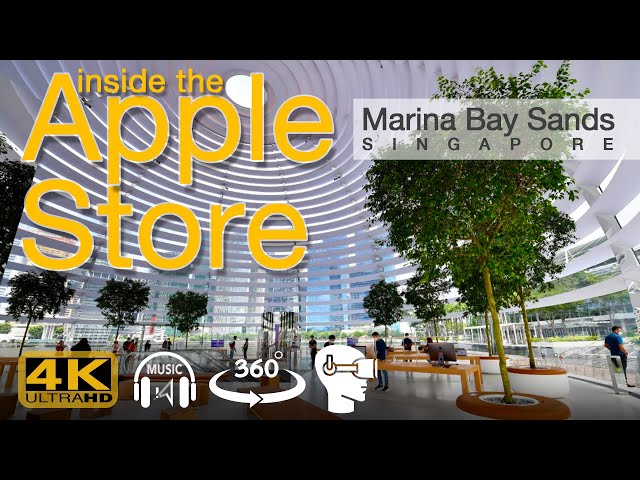 360° Inside the Apple Store at Marina Bay Singapore (4K) - Better Experience with 360VR Goggles