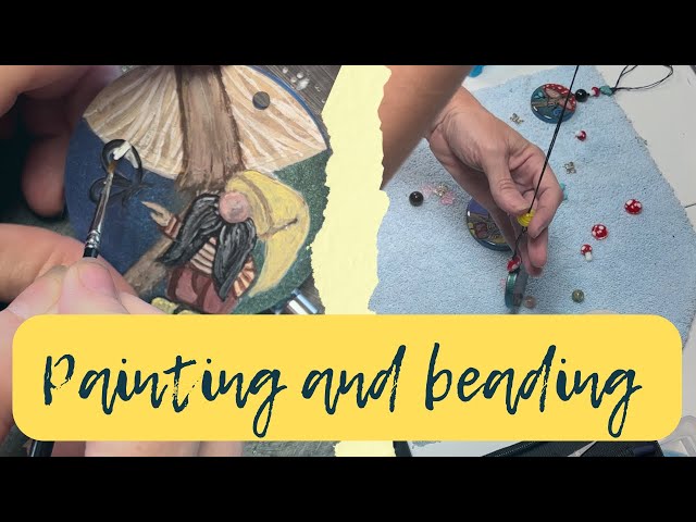 🎨 Painting and Beading resin keychain/ ornaments | 🚐 Rv Artist | Small space Artist | Acrylic Paint