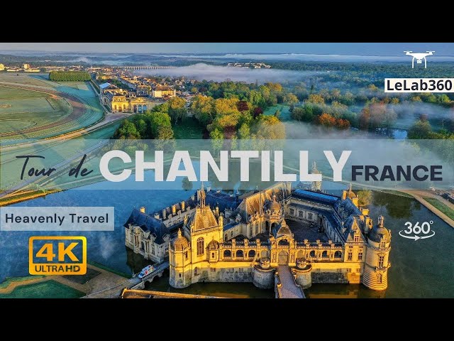 360 Aerial Chantilly Castle at Sunrise 4K Drone tour | Travel France #Cinematic #paris