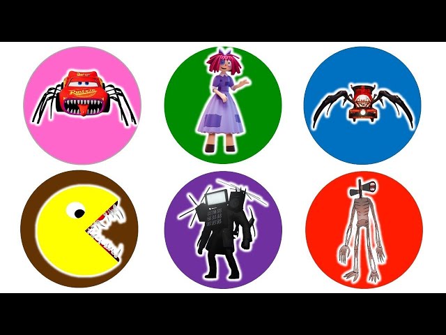 Spin Wheel Mcqueen Eater, Ragatha, Choo Choo Charles, Pacman, Titan TV Man, Siren Head