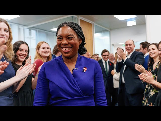 Kemi Badenoch arrives at Party HQ as Party Leader