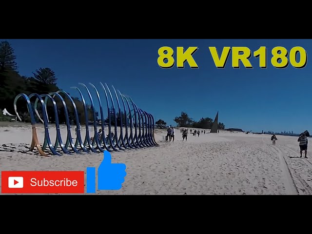 8K VR180 SWELL Sculpture Festival at Currumbin....beach exhibits and walk along beach (wearing mask)