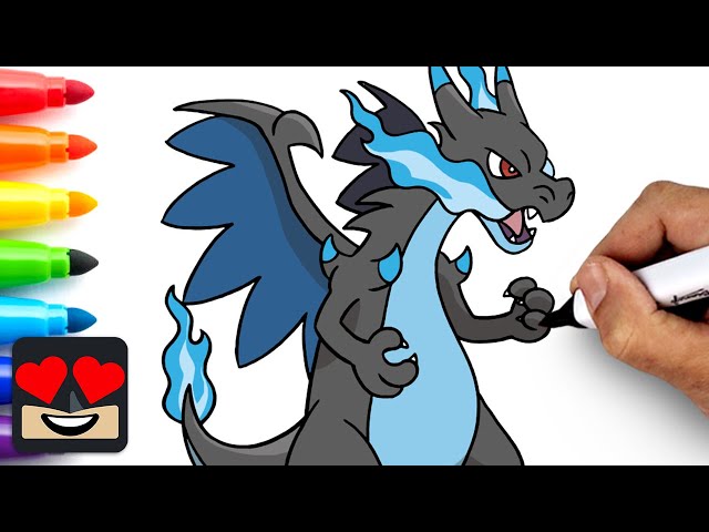 How To Draw Mega Charizard X | Pokemon