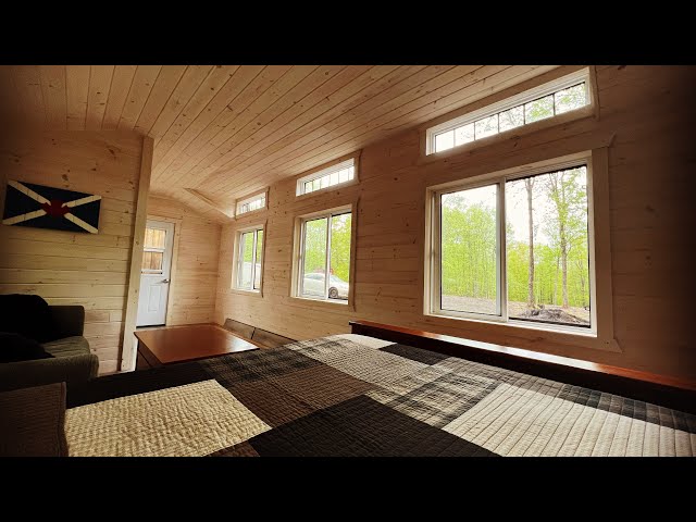 Quick tour! This off grid cabin is gorgeous.