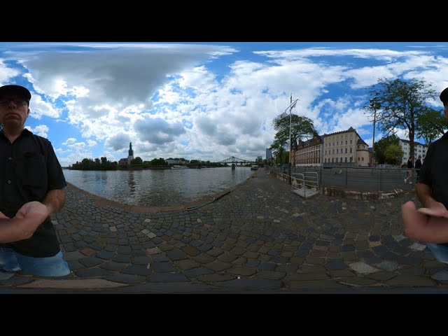 360 Video - Walk With Me - Main River Frankfurt Germany