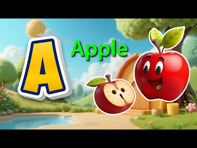 A is for Apple A B C Song Learn ABC with Music Colorful 3D Animation Fun Alphabet Song for Kids D21