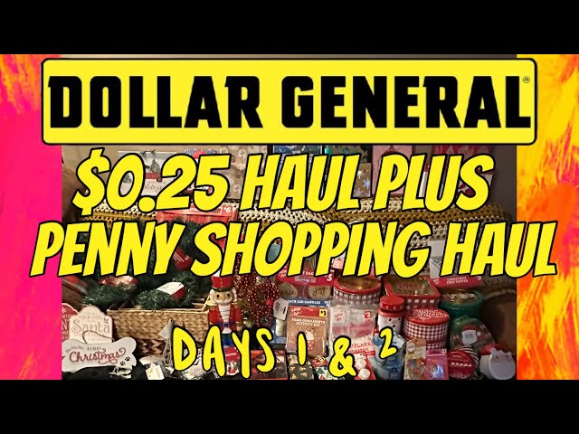 DOLLAR GENERAL $0.25 SHOPPING & PENNY HAUL! DAYS 1 & 2 CHRISTMAS SALE! #pennyshopping #dollargeneral