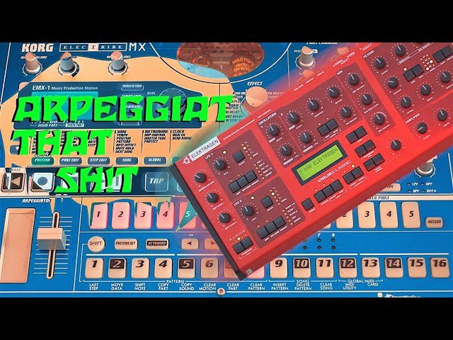 ARPEGGIATOR + DRUM  MACHINE = FUNKYMONKEY | ACCESS VIRUS + KORG EMX ELECTRIBE