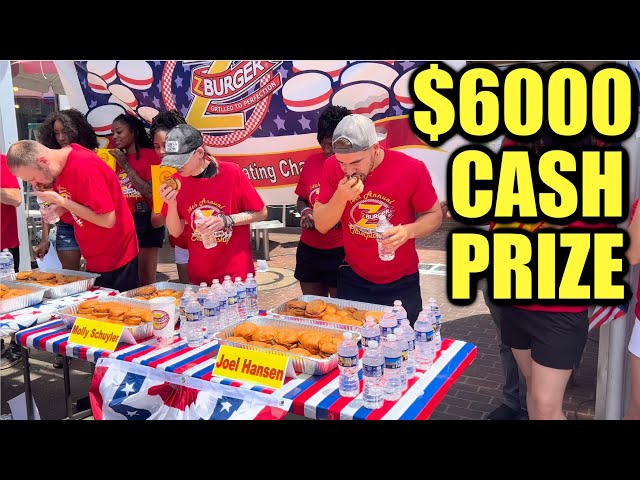 $6000 BURGER EATING CONTEST (World's Biggest) In Washington DC | Z Burger 2023