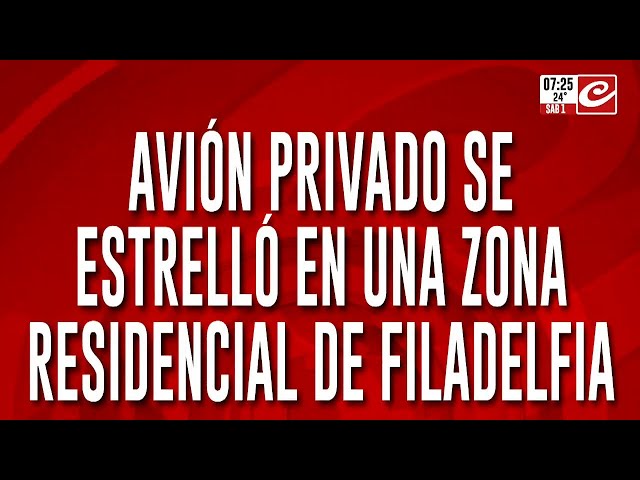 Tremendo registro: así se estrellaba un avión sanitario en Filadelfia