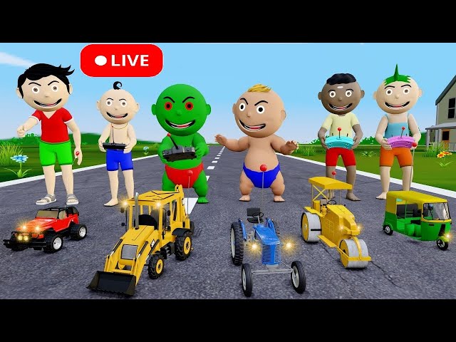 Bittu Sittu Jcb Wala Cartoon | Jcb Tractor Cartoon | Gadi Wala Cartoon | Jcb Gadi Video