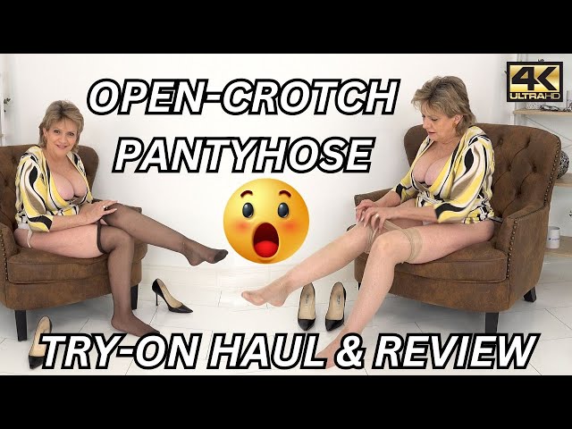 Luxury Pearl & Poseidon Open-Crotch ultra Shine Pantyhose Try-on Haul And Review With Me In 4k