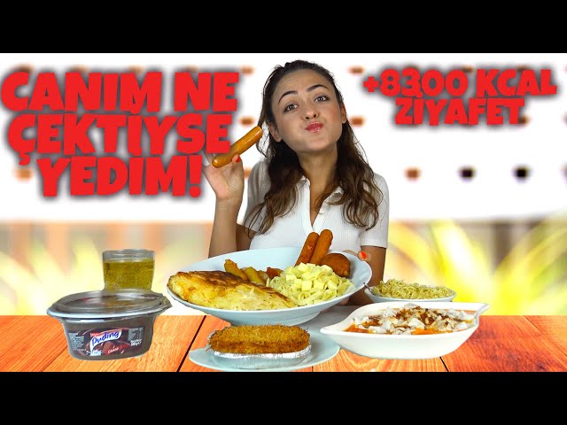 CANIM NE ÇEKTİYSE YEDİM!-Su Böreği,Mantı,Künefe,Noodle vs..(+8300 KCAL)