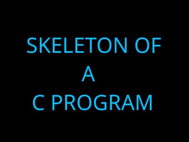 01 |  Skeleton of a C program | Explained in simple words | Naim