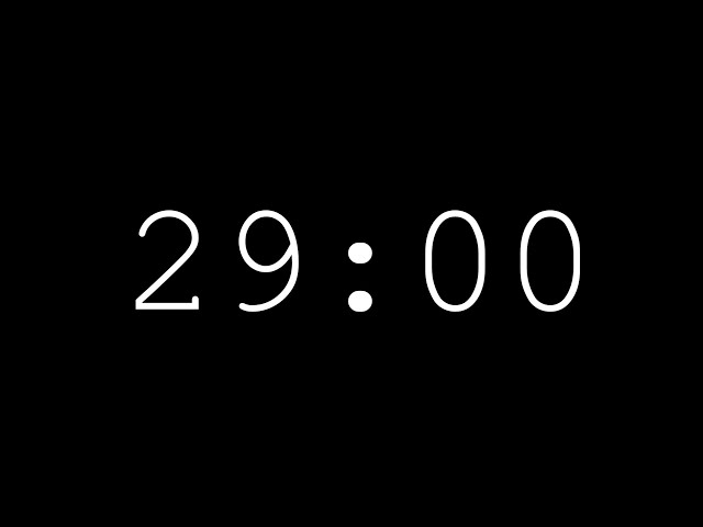 29 Minute Minimalist Silent Countdown Timer With Alarm