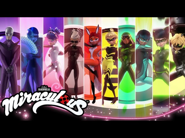 MIRACULOUS | 💫 ALL TRANSFORMATIONS - Season 1 to 3 🐞 | Tales of Ladybug and Cat Noir