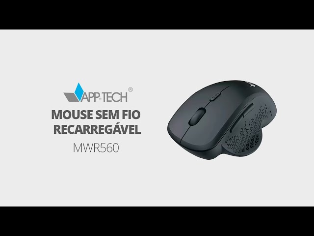 Mouse Sem Fio Recarregável MWR560 da APP-TECH - Conforto e Eficiência ao seu Alcance!