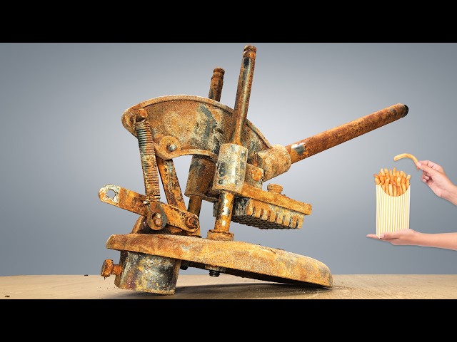 Antique Rusty 'Finger Fries Cutter' Machine Restoration