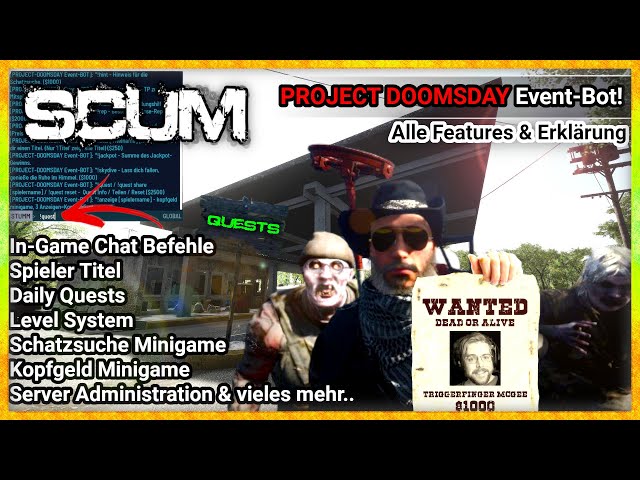 SCUM 0.95 💀 Discover SCUM anew! - Quests, Features & Explanation. ⭐ PROJECT DOOMSDAY Event Bot