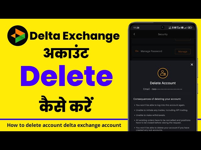 Delta exchange india me account delete kaise kare | Delta exchange account delete