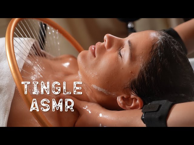 So relaxing ASMR Scalp and Hair SPA to Fall Asleep to! 😴 Tingling WATER Therapy MASSAGE