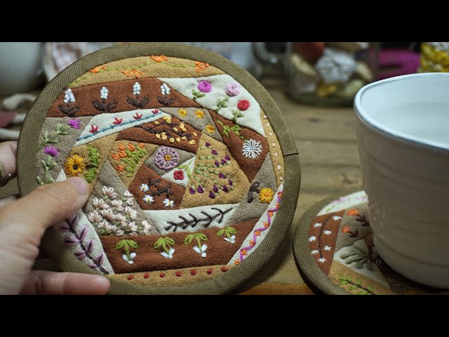 DIY Quilted Coasters: A Easy Sewing Project with Fabric Scraps and Embroidery