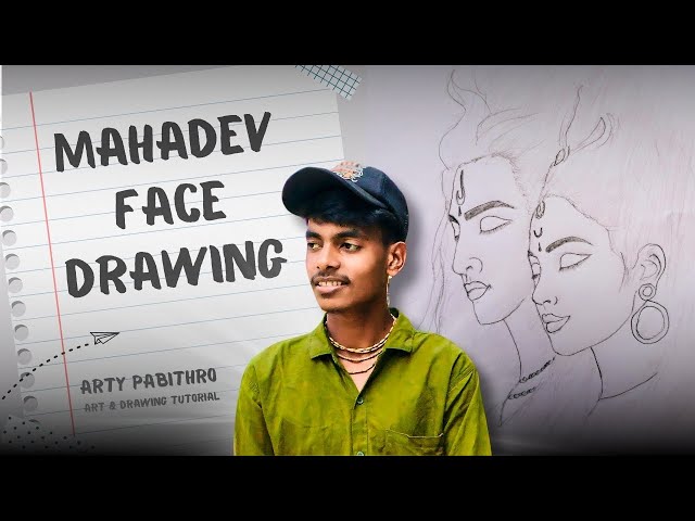 Mahadev Face Outline art by Pabithro🥰 _ মহাদেবর মুখ আঁকা শিখুন খুব সহজে #drawing #mahadev