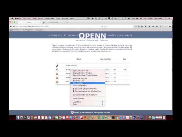 OPenn - How To Download Manuscript Descriptions from OPenn