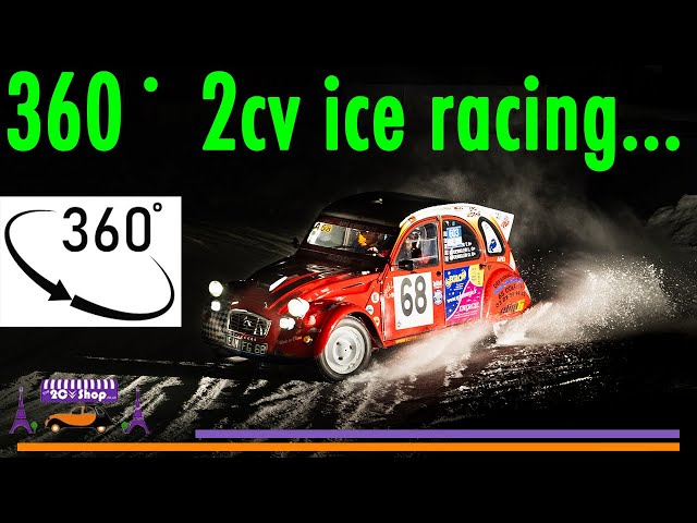 Jonny Smith, 2cv ice racing, 360, TOP LEFT CLICK on arrow to change direction.