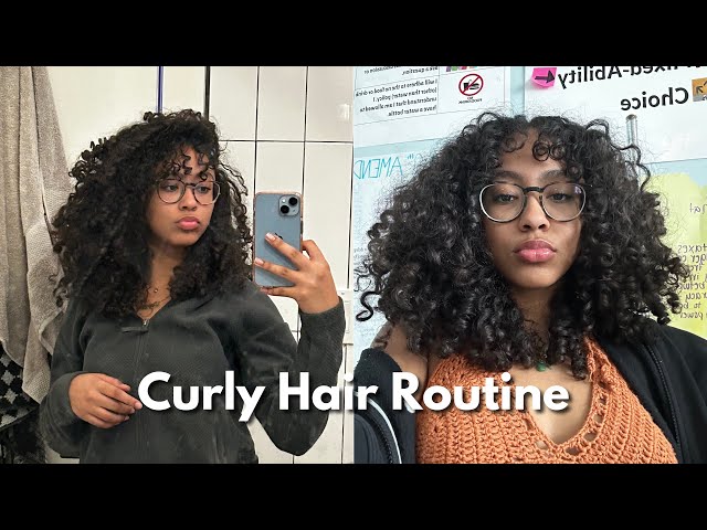 2023 Curly Hair Routine 3a/3b (bangs, finger coiling, definition & volume)